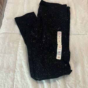 NWT SO Long Legging Black sparkle size kids 14 #10114